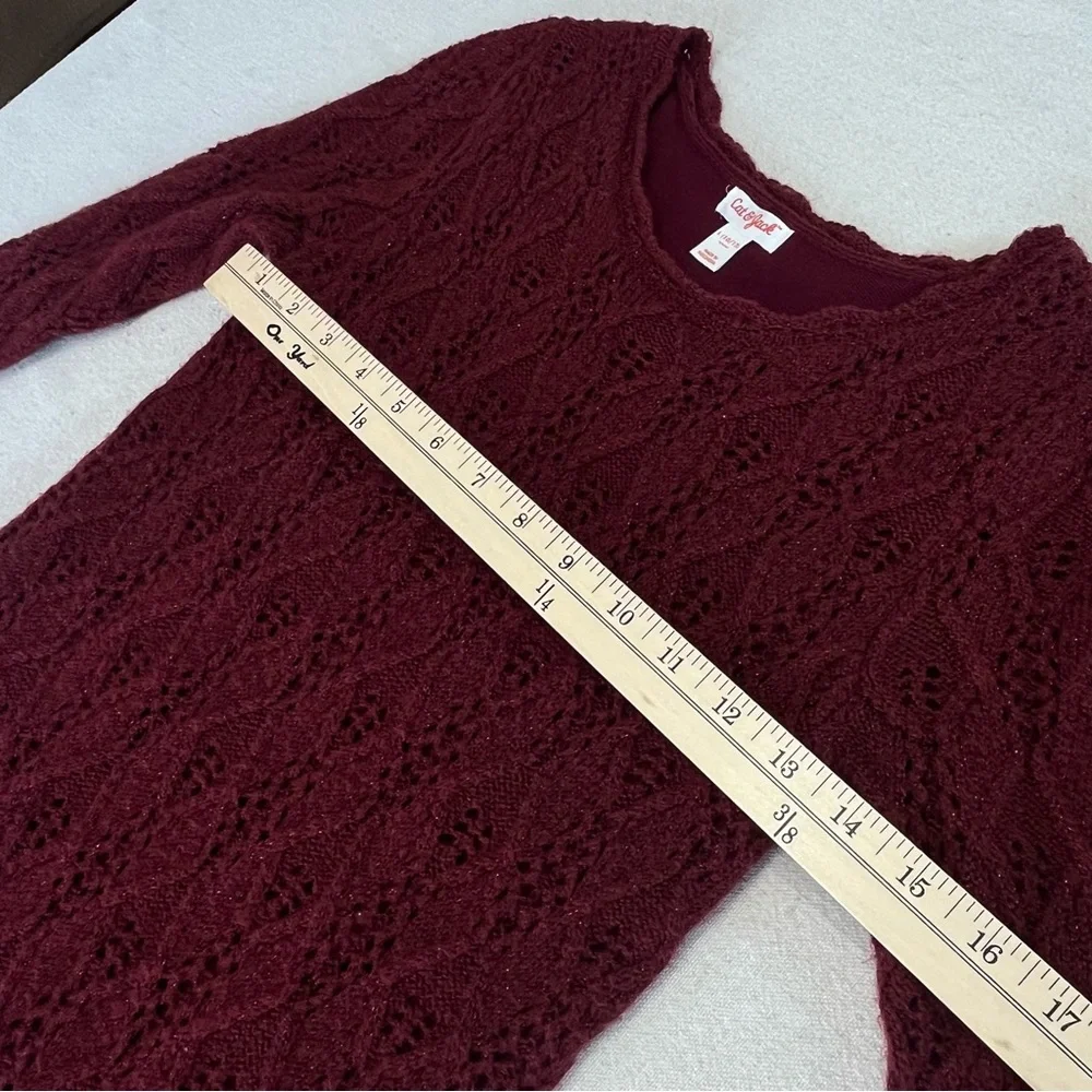 Girl's Size Large (10/12) Cat & Jack Burgundy Lined Sweater Dress